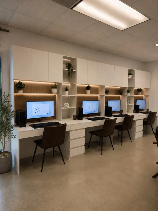 Client computer workstations at Golden State Rehab, minutes from Century City