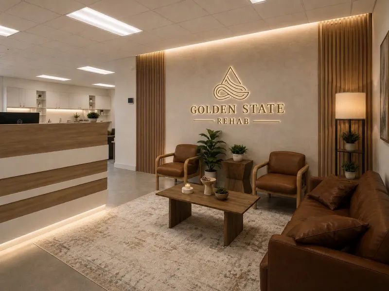 Reception lobby at Golden State Rehab, a short drive from Marina del Rey