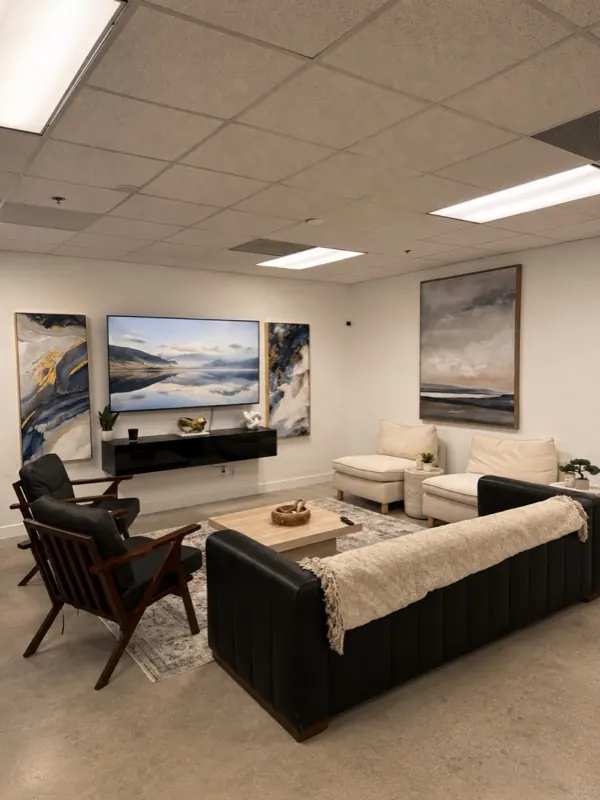 TV lounge at Golden State Rehab, about ten minutes from Mar Vista